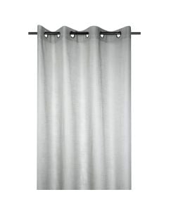 Preston net curtain with rings , 100% polyester, grey, 140x260 cm