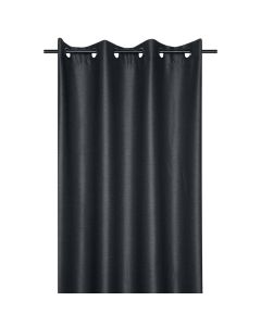 Orlando full curtain with rings, 100% polyester, black, 140x260 cm