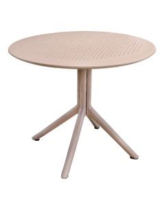 Tavoline plastike, Amanda, D90xH74 cm, ngjyre cappuccino