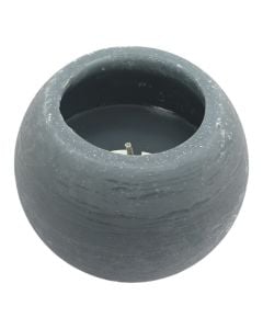 Qiri Citronela, parafine, ngjyre gri e erret, D15xH12.5 cm