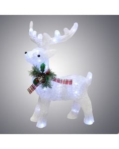 Decorative deer with light, Acrylic, white color, cold light, 50 cm
