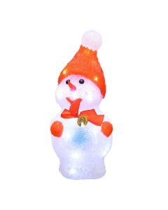 Snowman with light, Acrylic, white color, cold light, 35 cm