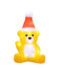 Decorative bear with light, Acrylic, beige color, warm light, 30 cm