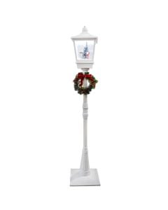 Christmas snow lantern, white with red, H184 cm