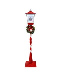 Christmas snow lantern, white with red, H184 cm
