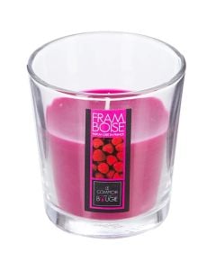 Scented candle Nina, rose scent, pink color, D7.3xH8 cm