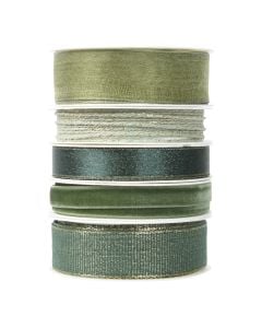 Shirit dekorues paketimi, ngjyre jeshile, L 3m, W2.5 cm