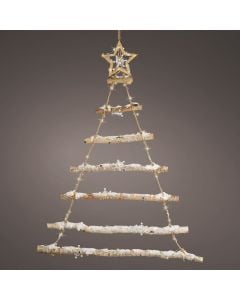 Micro LED tree, AA battery, natural color, L2.5xW70xH90 cm, warm lighting