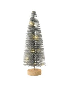 Small tree with Micro LED lighting, AA battery, green color, D11xH30 cm, warm lighting
