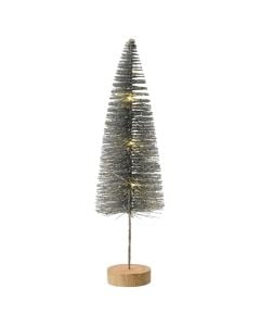 Small tree with Micro LED lighting, AA battery, green color, D13xH40 cm, warm lighting