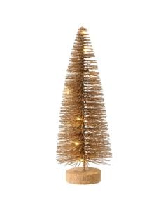 Small tree with Micro LED lighting, AA battery, gold color, D11xH30 cm, warm lighting