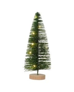 Small tree with Micro LED lighting, AA battery, green color, D8xH20 cm, warm lighting