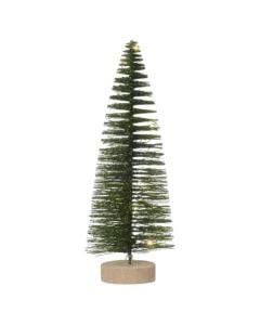 Small tree with Micro LED lighting, AA battery, green color, D1xH30 cm, warm lighting