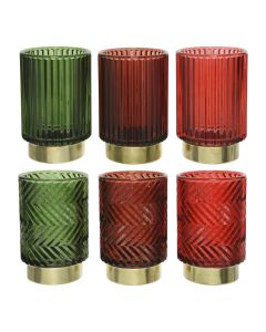 Mbajtese qiriri, qelqi, ngjyre e kuqe dhe jeshile, dia8.5-H13cm