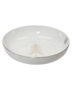 Porcelain bowl, Christmas motifs, white color, dia22-H4.8cm