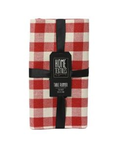 Runner dekorativ, motive Christmas, ngjyre e kuqe me te bardhe, L150-W30-H0.1cm