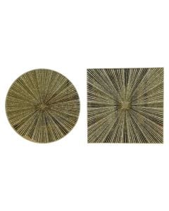 Table cup holder, glass, gold color, dia10-H0.3cm