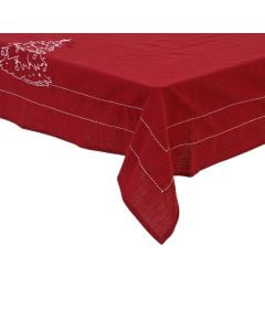Shtroje per tavoline me motive Christmas, ngjyre e kuqe,L130-W180-H0.15cm