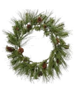 Decorative wreath, PE, green, dia40-H13cm
