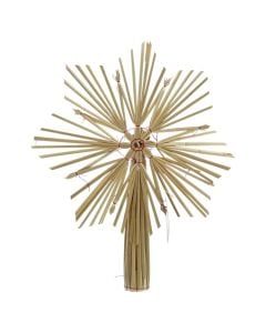 Decorative star for tree topper, plastic, gold color, L2.5-W25-H30cm