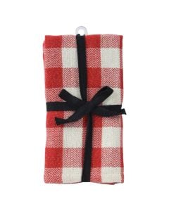 Christmas patterned napkins, cotton, red and white, L40-W40-H0.1cm