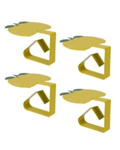 Table napkin holders, metal, lemon design, 7x7x4 cm, 4 pieces