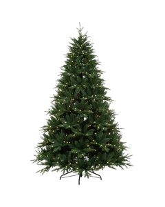New Year Tree with LED lighting, Grandis fir, PE & PVC, green color, 240 cm, 1999 branches, 540 LED Bulbs