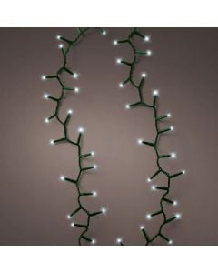 Decorative lighting string, LED, 200L, 10m, all flash, natural color, black cable, 3 m mains connection cable, supports 3 connections, IP44