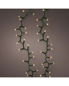 Decorative lighting string, LED, 1000L, 50m, static, warm color, black cable, 3 m mains connection cable, supports 3 connections, IP44