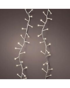 Decorative lighting string, LED, 1000L, 50m, static, warm color, transparent color cable, 3 m network connection cable, supports 3 connections, IP44
