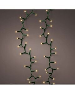 Decorative lighting string, LED, 1000L, 50m, 8 functions, warm color, black cable, 3 m mains connection cable, supports 3 connections, IP44