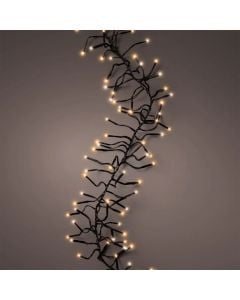Decorative lighting string, LED, 1128L, 10.5m, static, warm color, black cable, 3 m mains connection cable, IP44