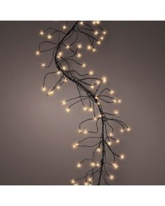 Decorative lighting strip, Micro LED, 960L, 6m, 8 functions, warm color, black cable, 3 m mains connection cable, IP44