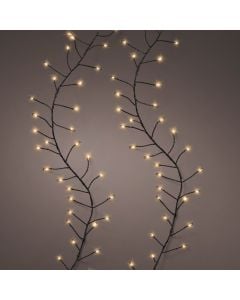 Decorative lighting strip, Micro LED, 960L, 12m, 8 functions, warm color, black cable, 3 m mains connection cable, IP44