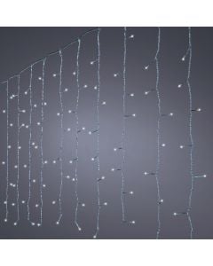 Ndricues perde, LED, 600L, 3x2m, all flash, ngjyre e ftohte, 6400 K, kabell ngjyre transparente, 3 m kabell lidhes me rrjetin, suporton 3 lidhje, IP44