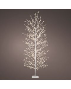 Christmas tree, Micro LED, 1350L, H180 x D70 cm, static, warm color, white body, silver cable, IP44