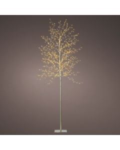 Christmas tree, Micro LED, 720L, H180 x D70 cm, static, warm color, gold body, silver cable, IP44