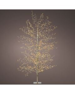 Christmas tree, Micro LED, 1350L, H150 x D60 cm, static, warm color, gold body, silver cable, IP44