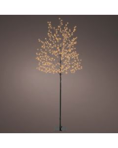 Christmas tree, Micro LED, 480L, H150 x D60 cm, static, classic warm color, black body, silver cable, IP44