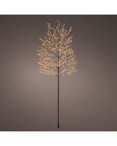Christmas tree, Micro LED, 720L, H180 x D70 cm, static, classic warm color, black body, silver cable, IP44