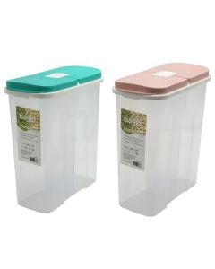 Luna dry food container with 2 parts, plastic, transparent/grey, 2850 ml