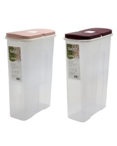 Enë konservimi për drithëra/fruta të thata me 2 ndarje Luna, plastike, transparente/gri, 3550 ml