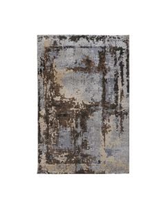 Carpet Springs, polypropylene and polyester shrink/heatset, anthracite/light blue, 133x190 cm