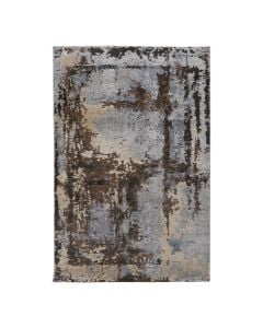 Carpet Springs, polypropylene and polyester shrink/heatset, anthracite/light blue, 160x230 cm