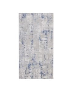 Rug Icon, 100% acrylic/polyester shrink, light grey/blue, 80x150 cm