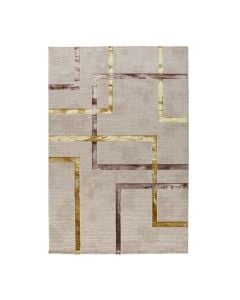 Carpet Eva, polyester shrink, cream/gold, 133x190 cm