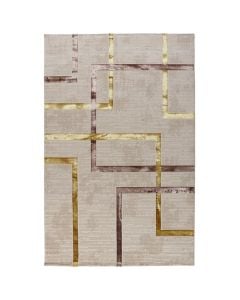 Carpet Eva, polyester shrink, cream/gold, 200x300 cm
