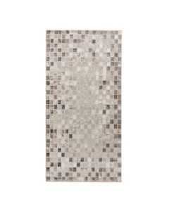 Rug Elit, shinny polyester, light grey, 80x150 cm
