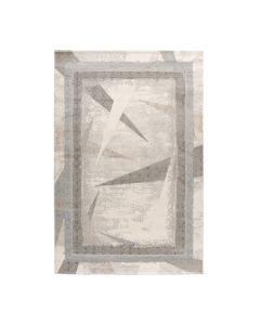 Carpet Elit, shinny polyester, cream/light blue, 133x190 cm