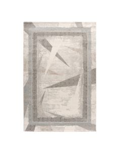 Carpet Elit, shinny polyester, cream/light blue, 160x230 cm